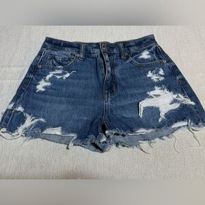 American Eagle Outfitters Ripped Blue Jean Shorts